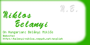 miklos belanyi business card