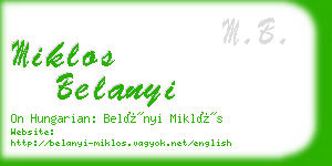 miklos belanyi business card